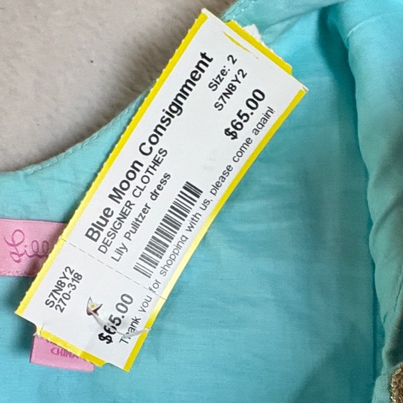 Aqua Sleeveless Dress with Gold Embroidered V-Neck - Picture 3 of 8